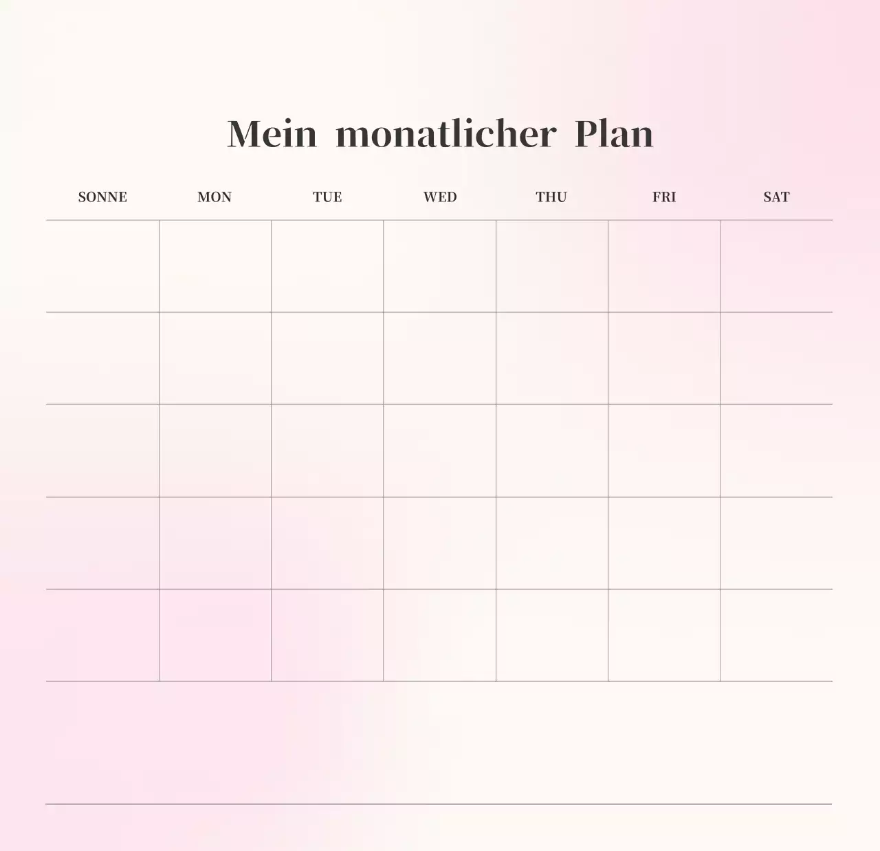 Minimalistischer Kalender mit Farbverlauf