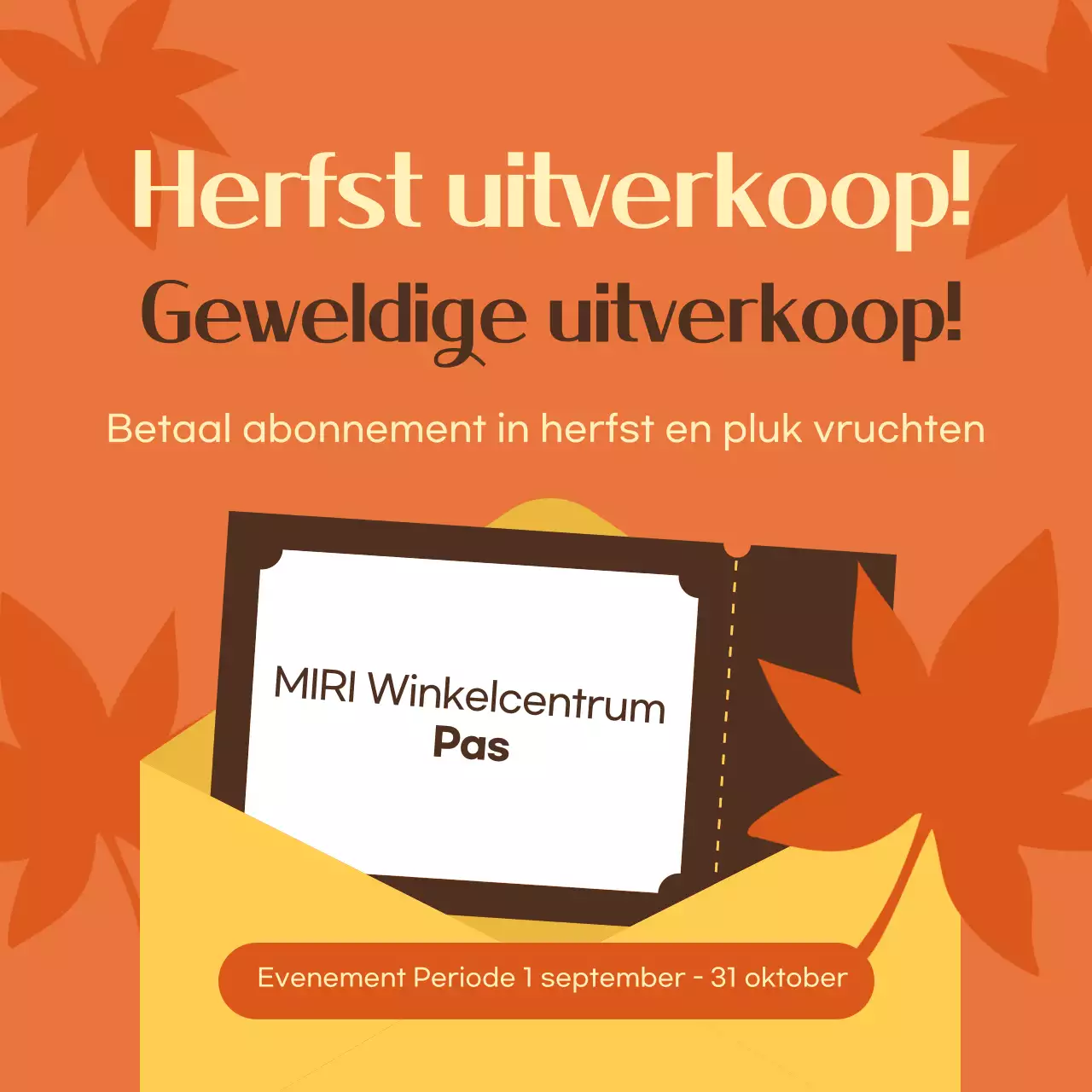 Promoot een eenvoudig evenement in oranje en bruin