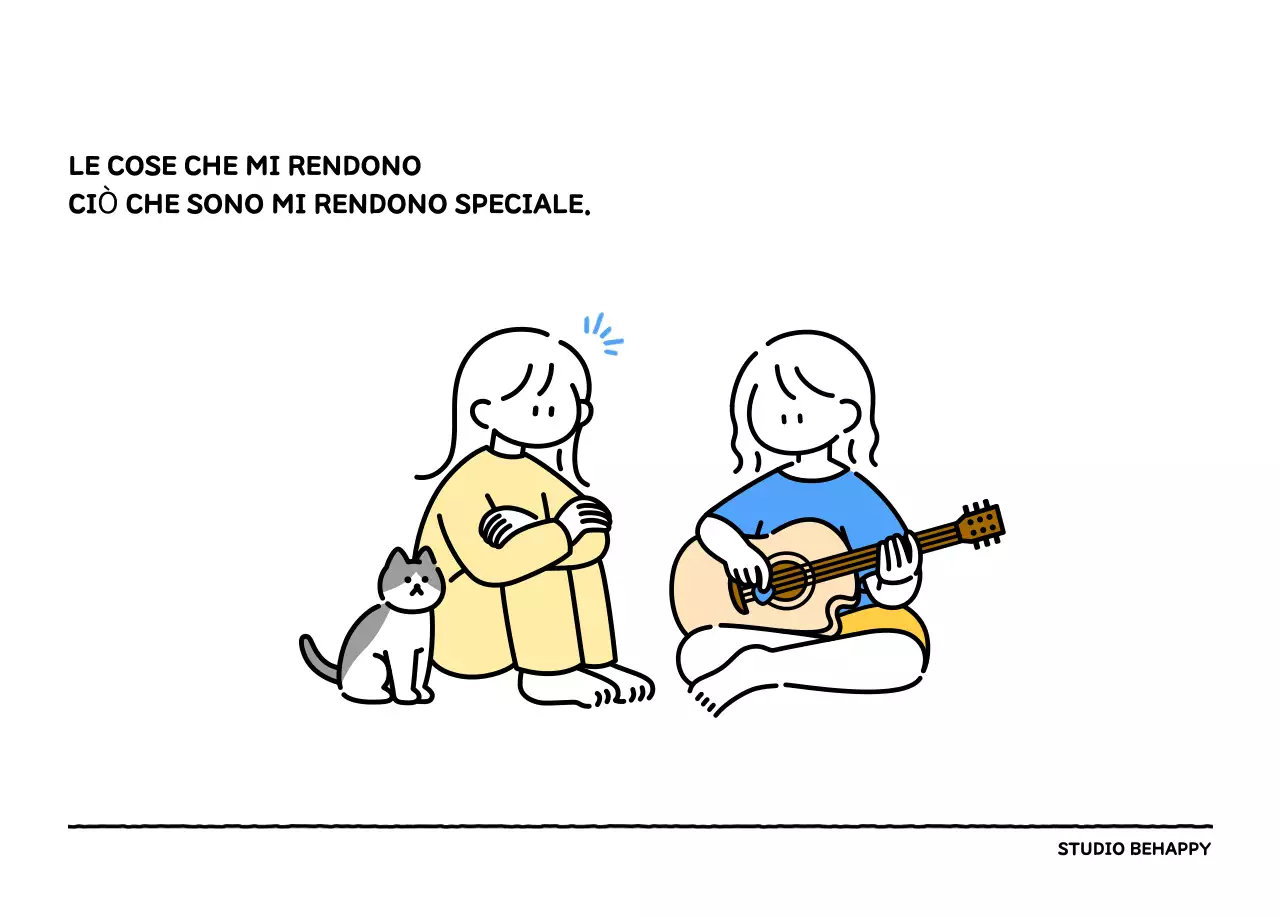 Calendario illustrato con un grazioso stile di linee