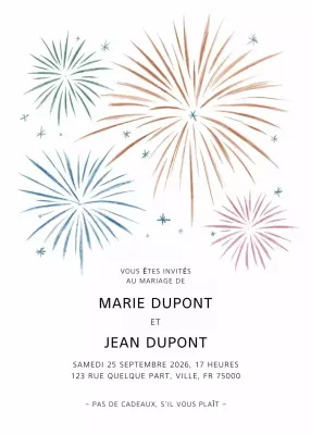 Invitation de mariage élégante et colorée