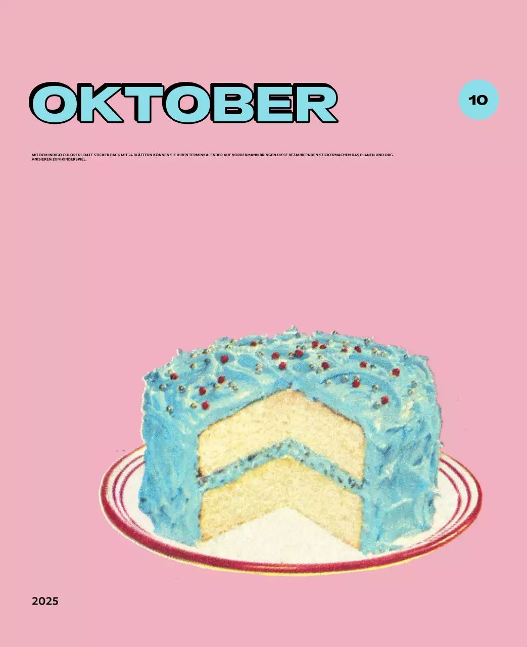 Bunte Kalender mit einer Vielzahl von Retro-Illustrationen