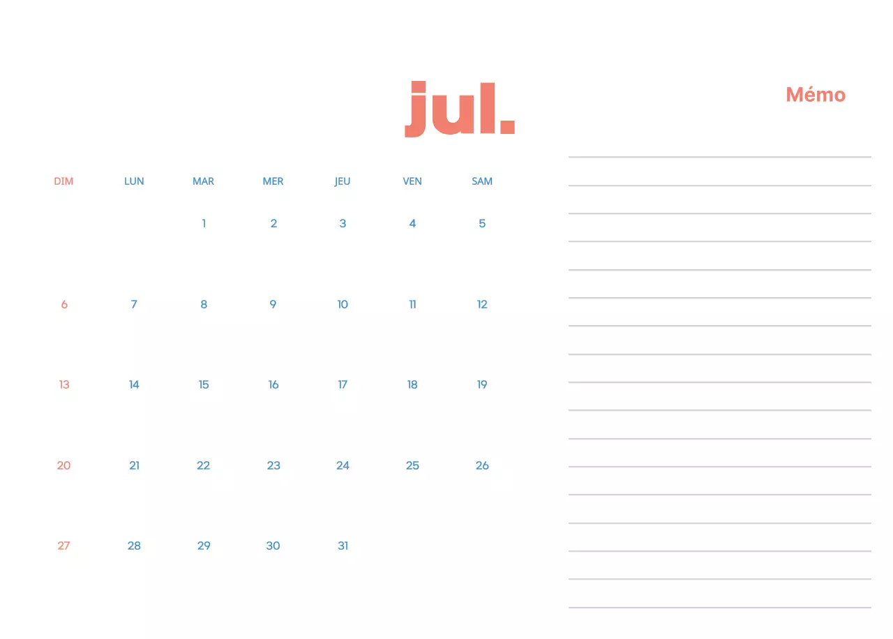 Calendrier d'entreprise avec de jolies illustrations