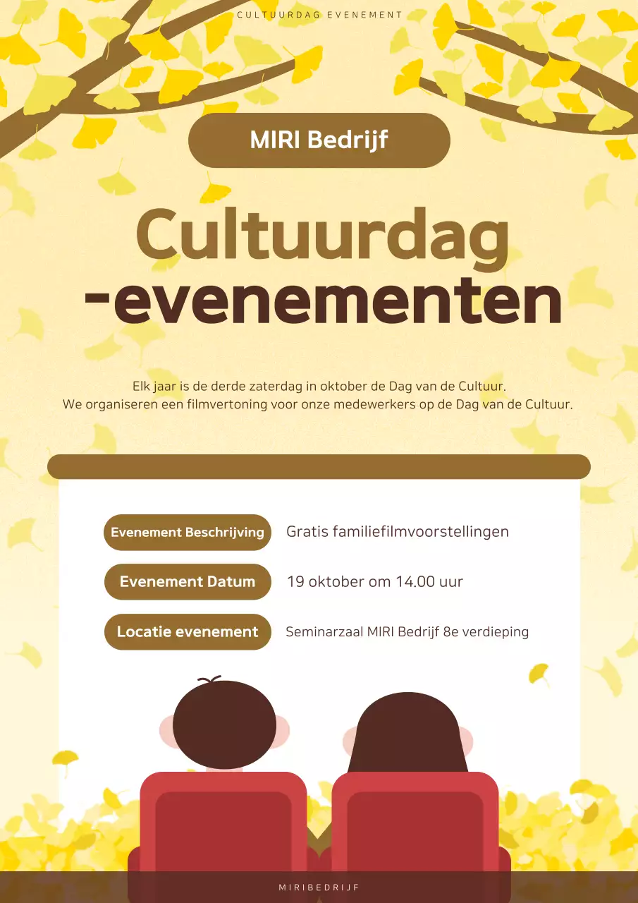 Gele eenvoudige culturele evenementen