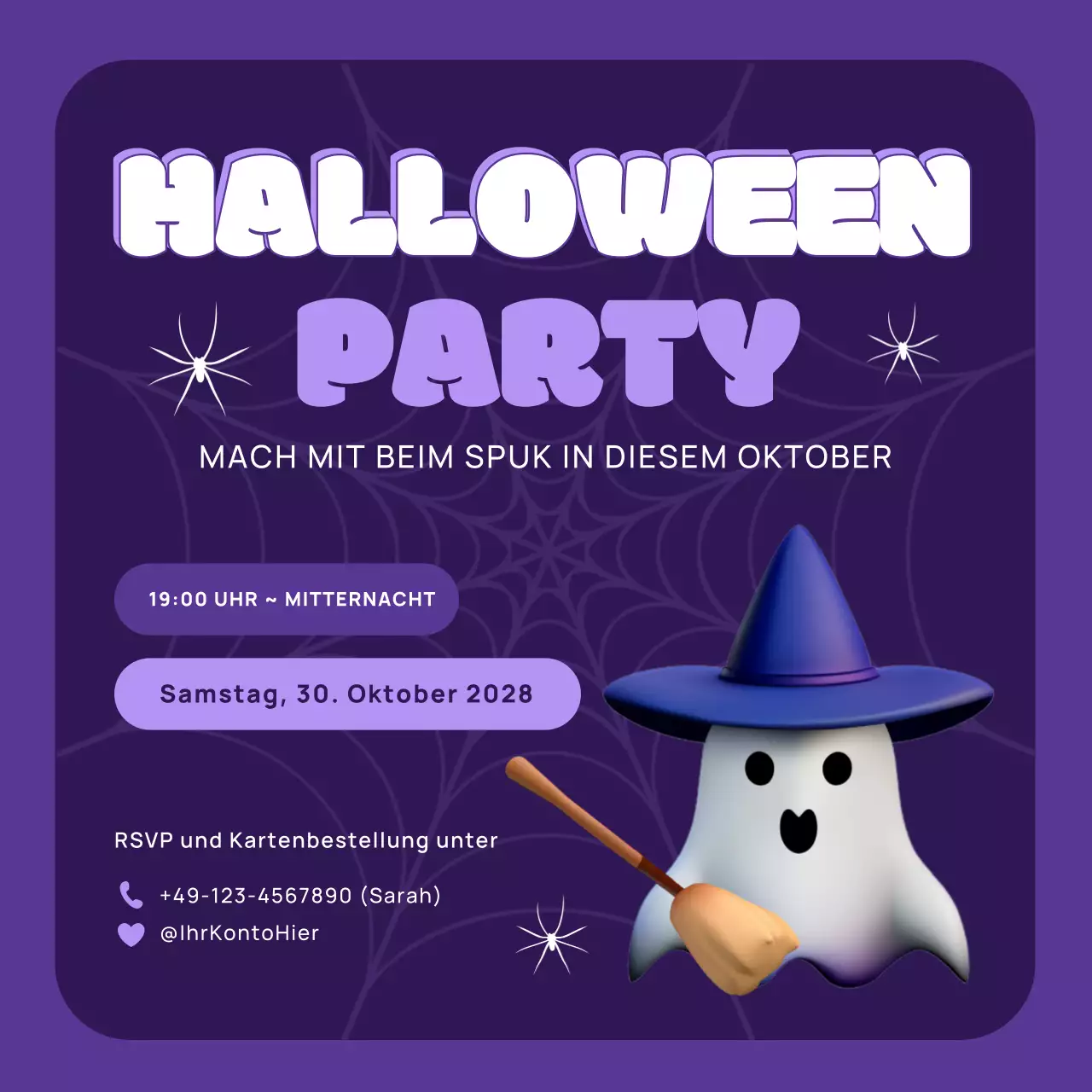 Fun 3D Einfache Halloween Party Einladung Kinder