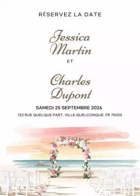 Invitation de mariage élégante et blanche