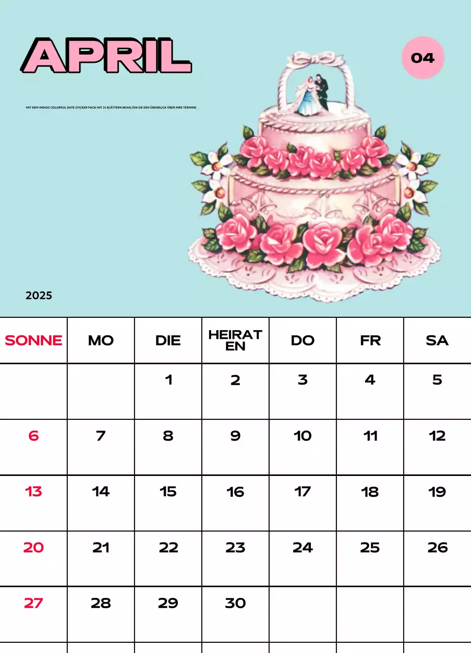 Bunte Kalender mit einer Vielzahl von Retro-Illustrationen