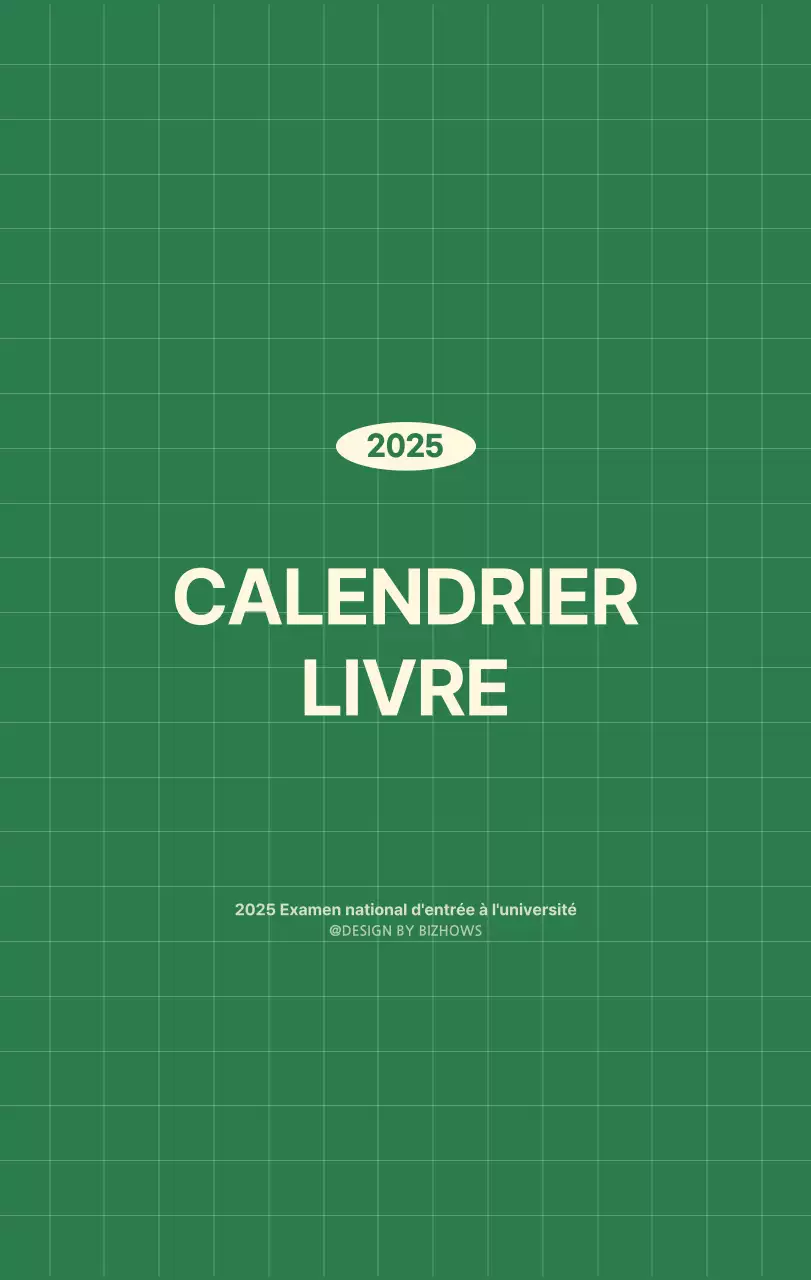 Calendrier mural SAT D-Day concept notepad en vert et jaune clair