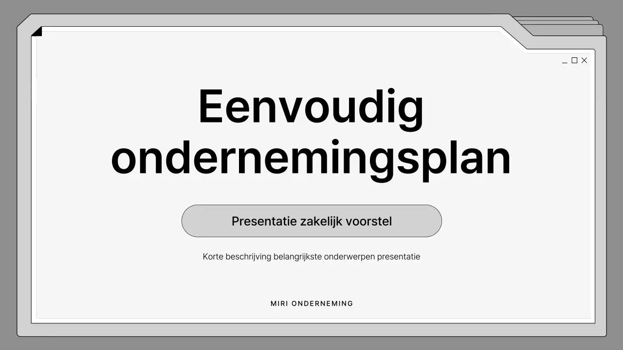 Zwart-wit, netjes ingelijst voorstel in een bestandsframe
