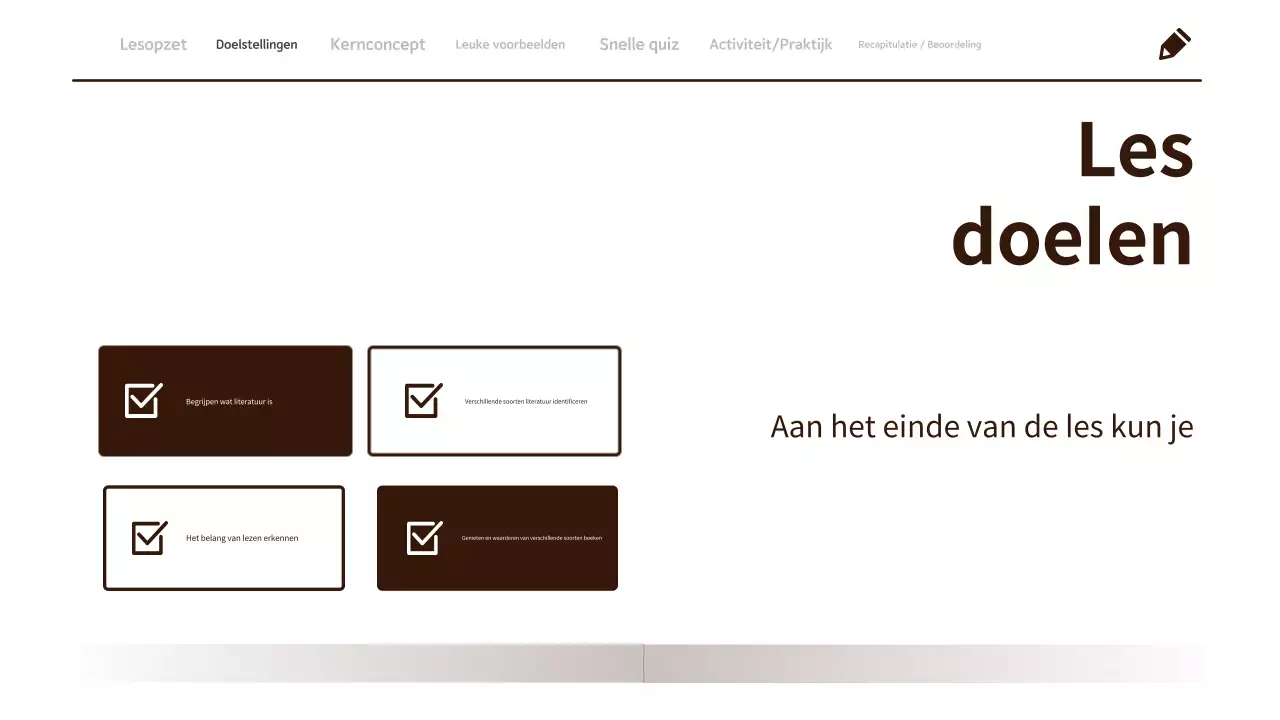 Minimalistisch, schoon 3e graads lesmateriaal voor taal en literatuur