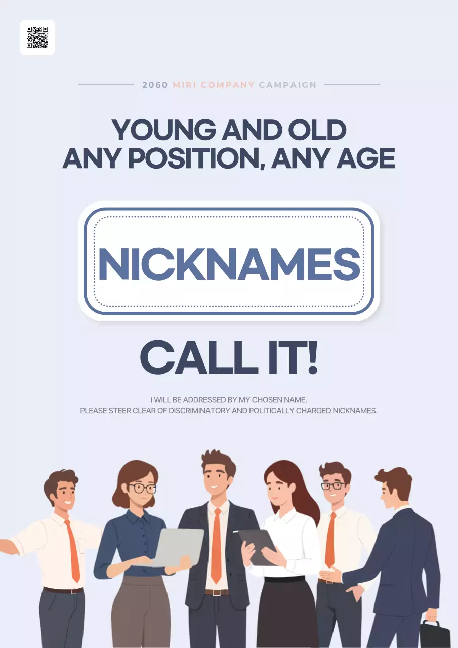 Poster thông báo biệt danh hiện đại màu trắng