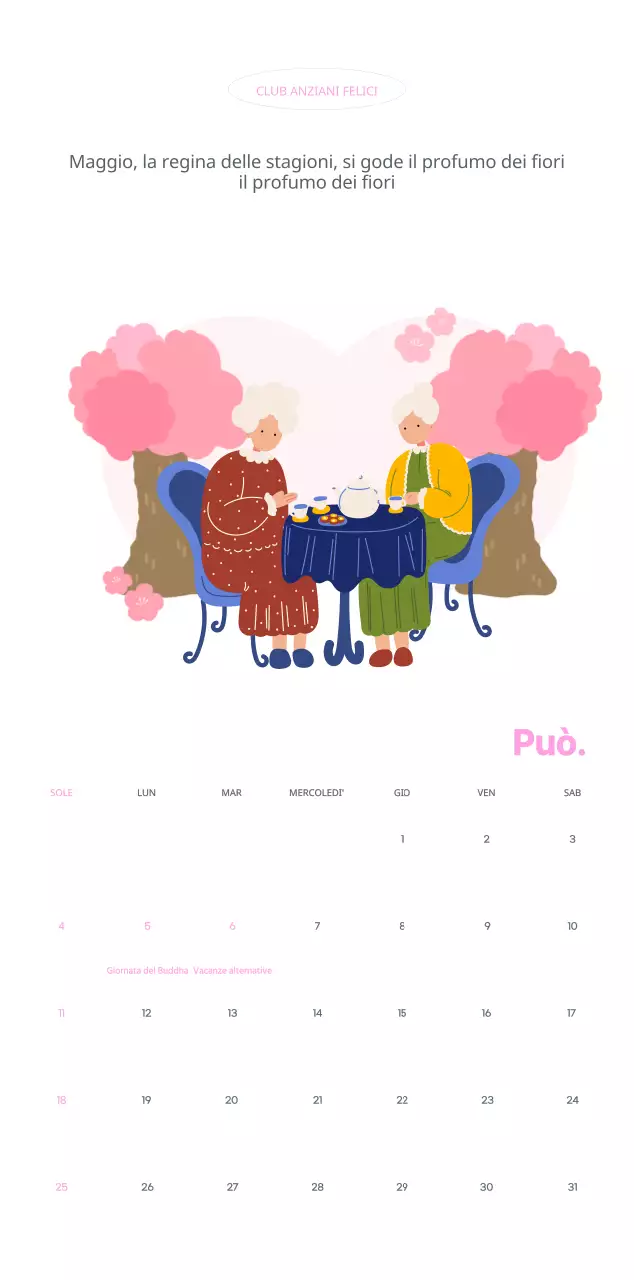 Calendario aziendale con simpatiche illustrazioni