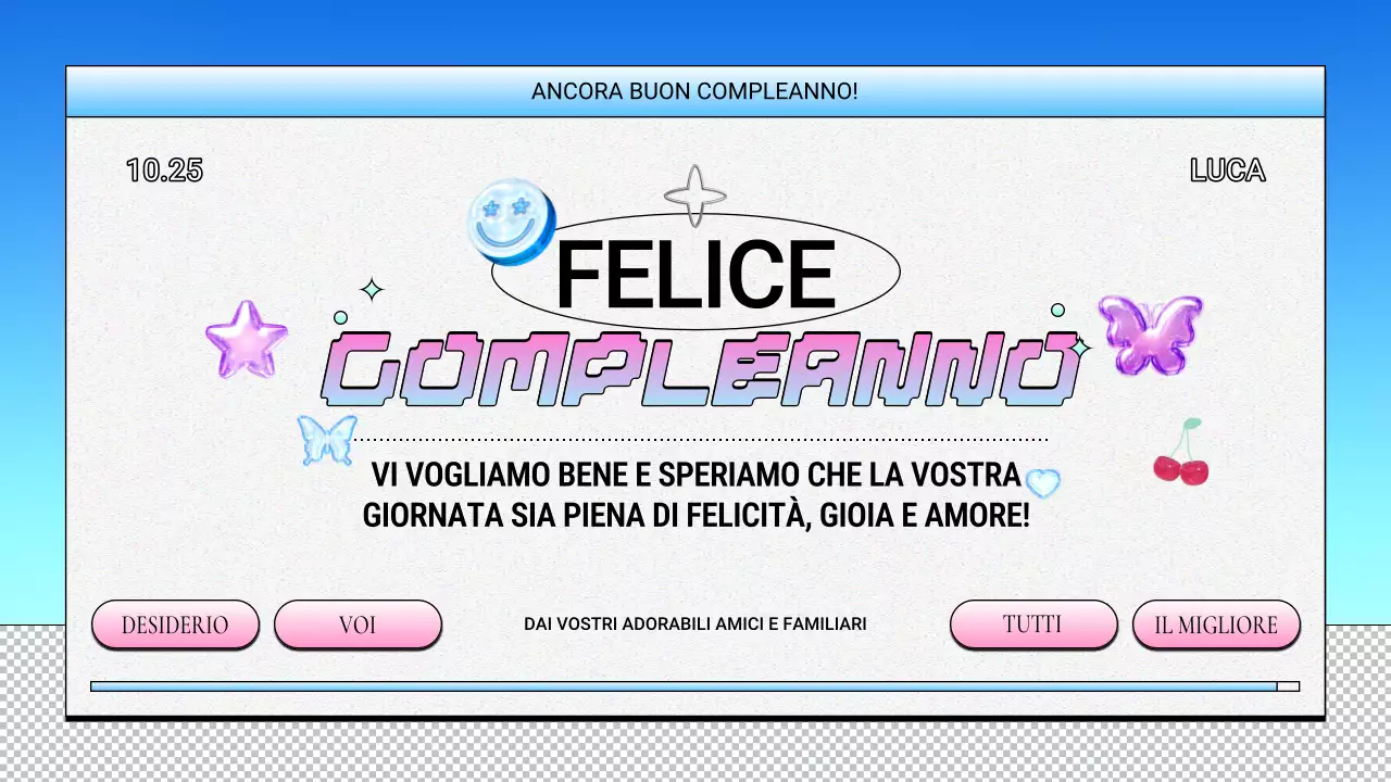 design di compleanno retrò viola