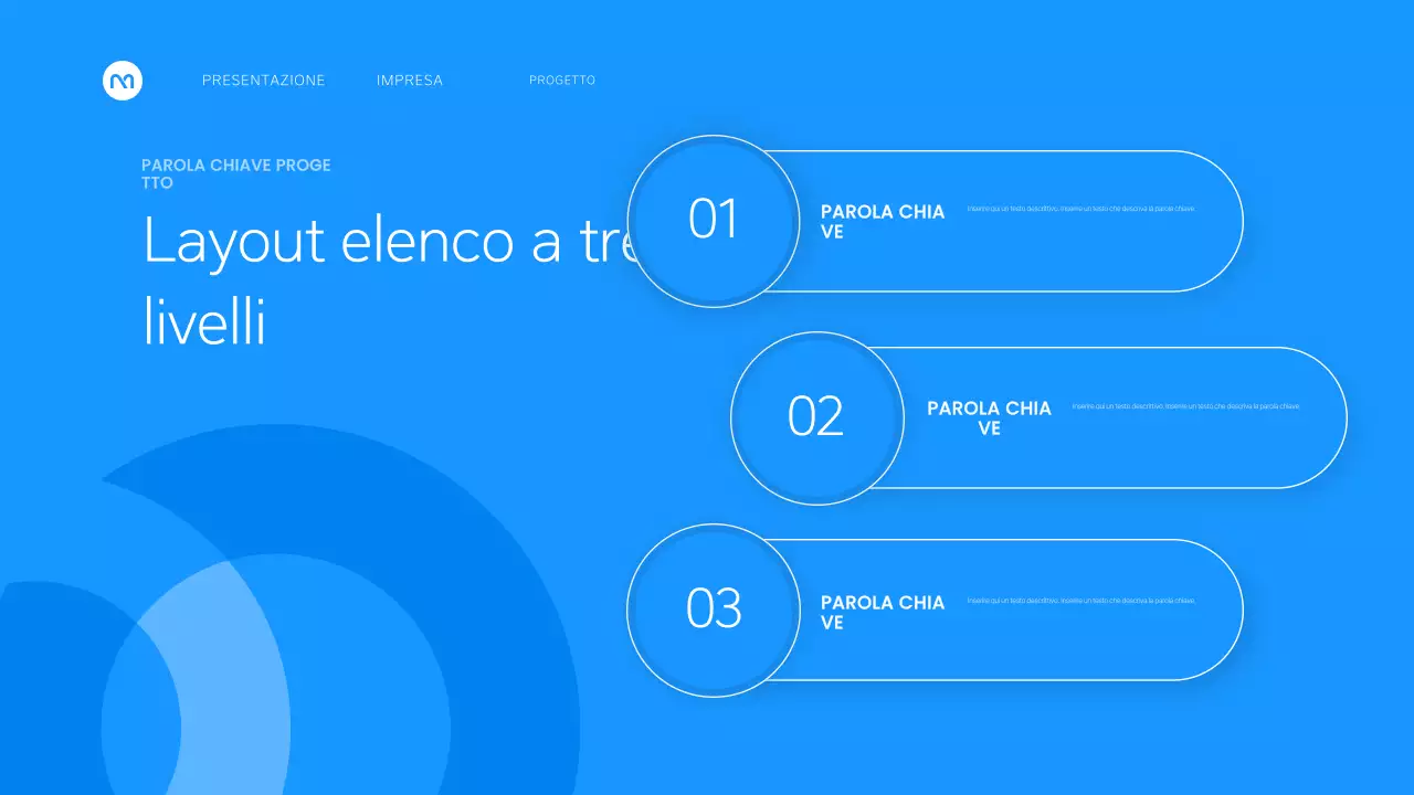 Un semplice business plan in bianco e blu