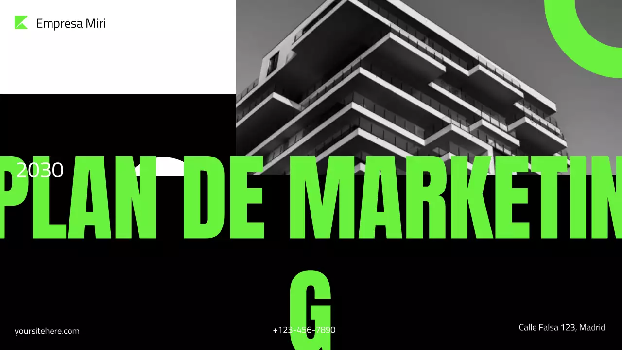 presentación del plan de marketing green modern
