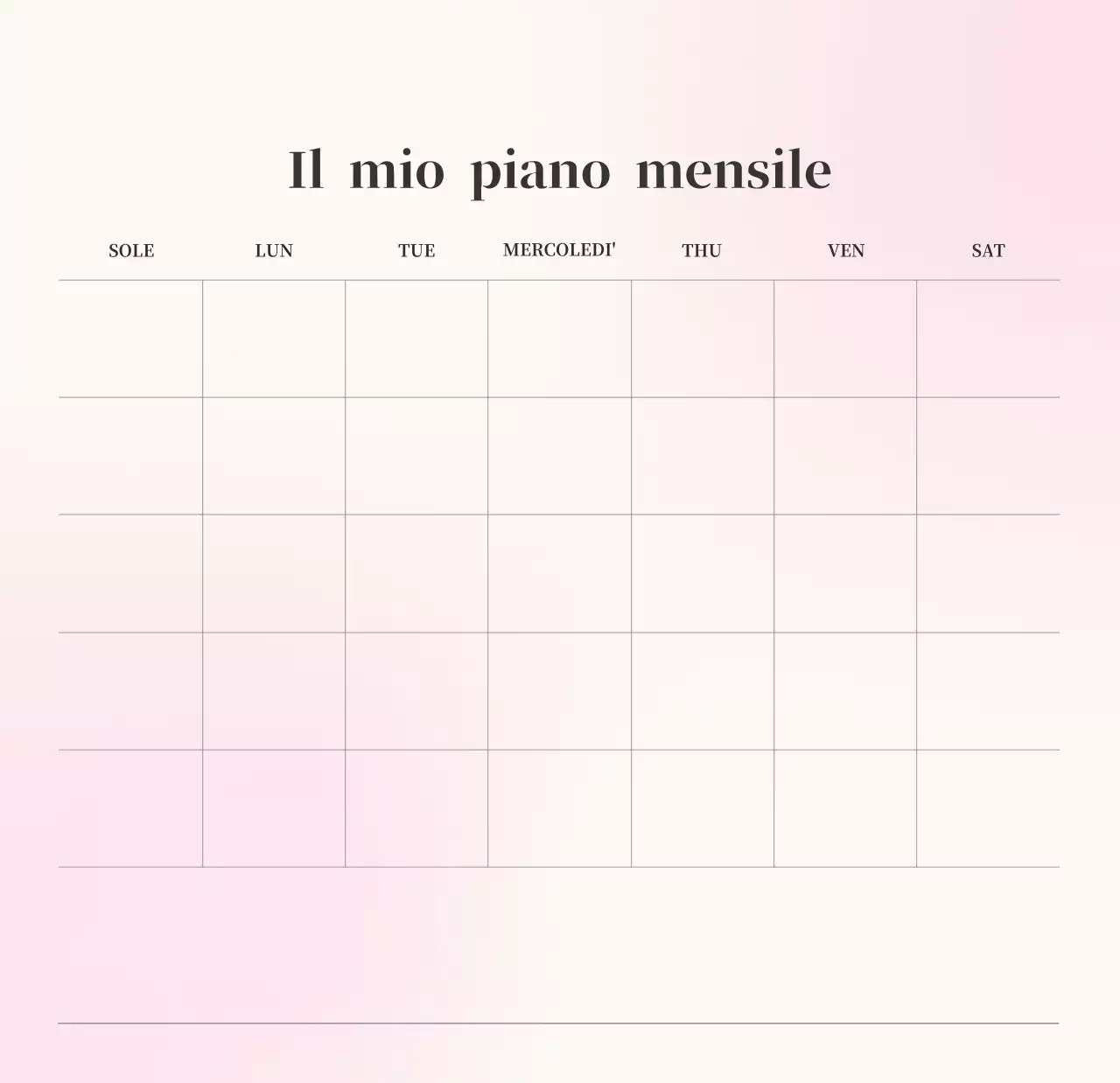 Calendario minimalista a gradi