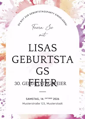 Bunte Elegante Geburtstagseinladung