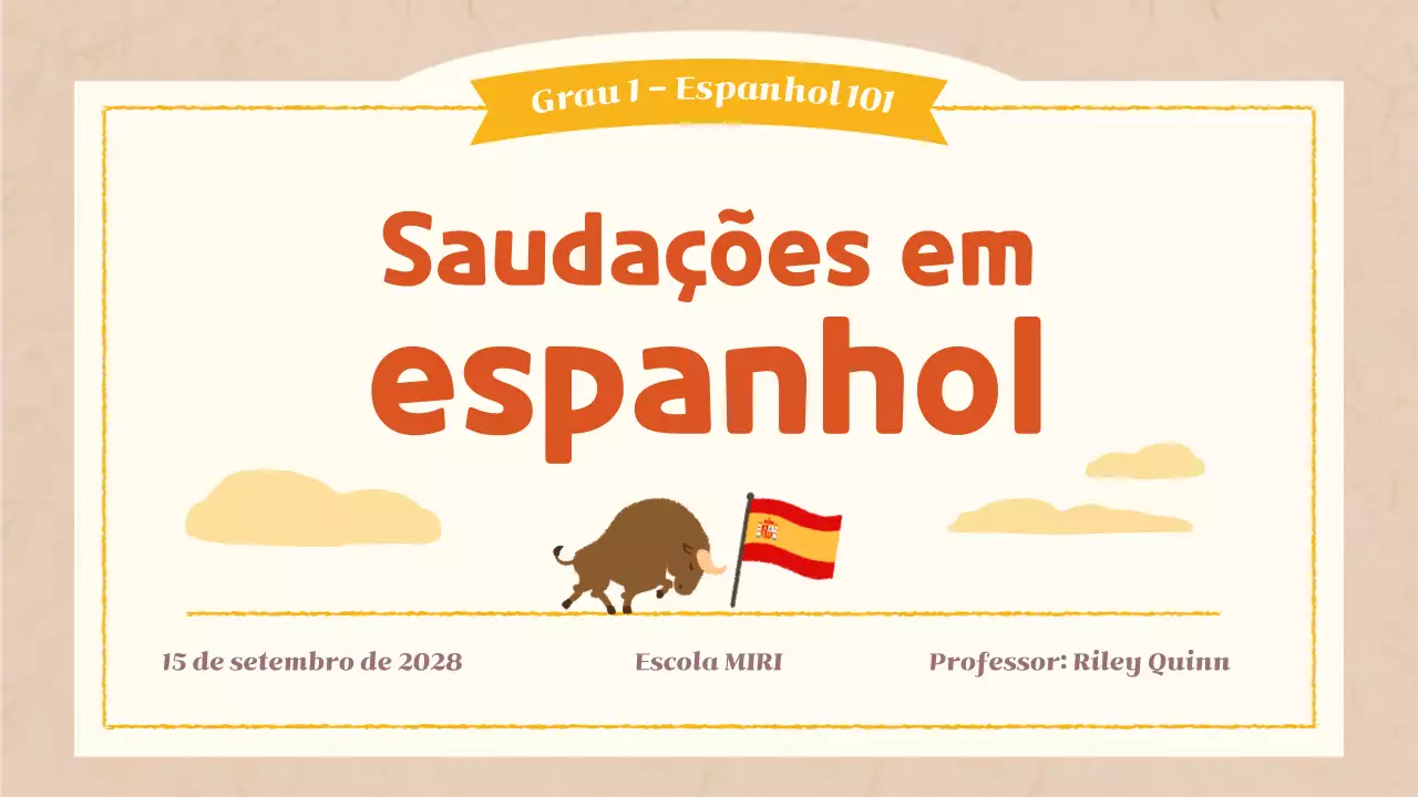 aula de língua simples laranja