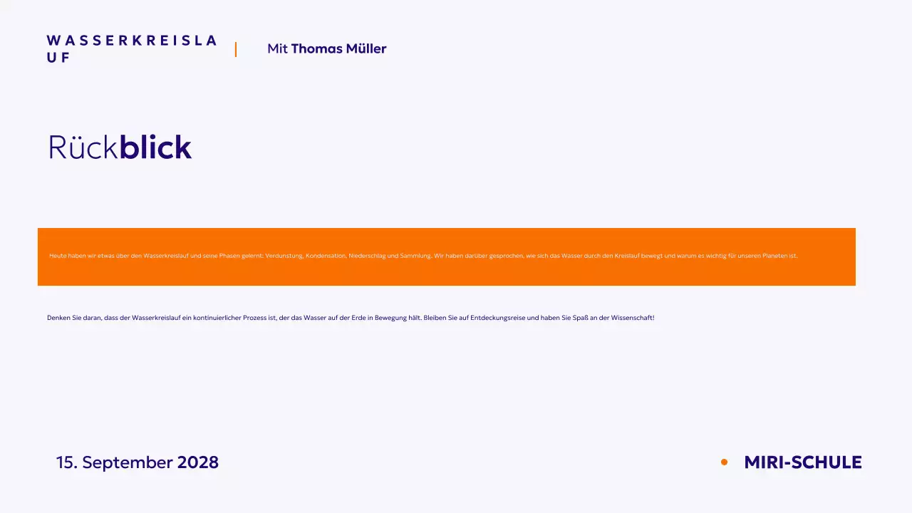 Blu Minimal Science Kurs Präsentation