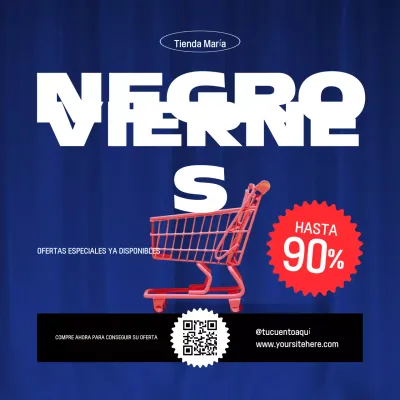 Blue Modern Black Friday Promoción Social Media Square