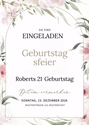 Pinke elegante Geburtstagseinladung