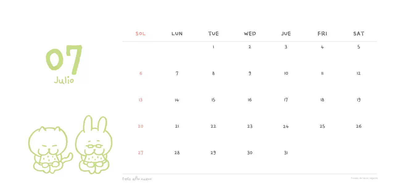 Calendario diario en marfil
