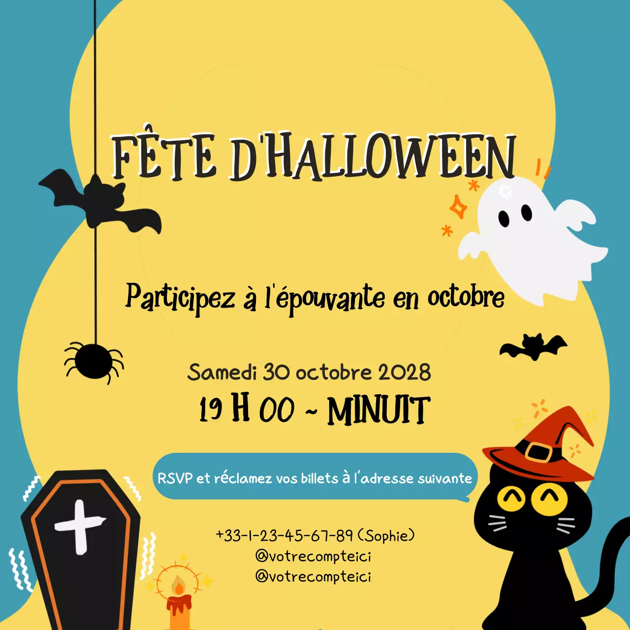 Invitation à la fête d'Halloween