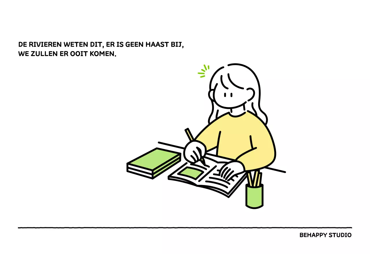 Geïllustreerde kalender met een mooie lijnstijl