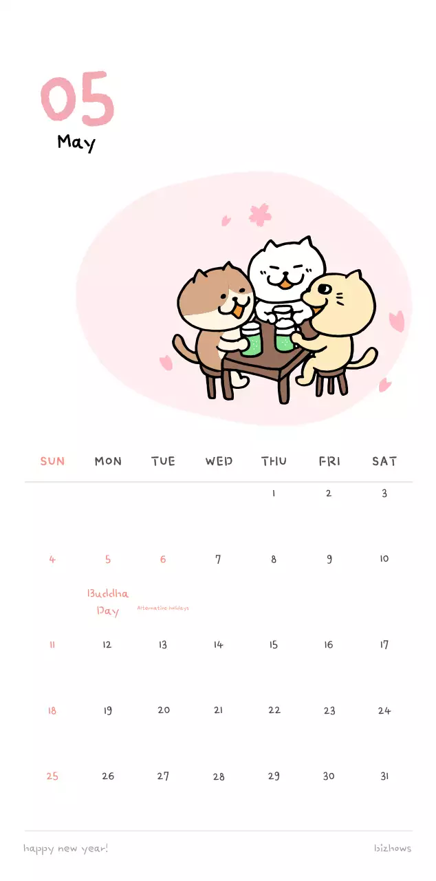 Ivory Cozy Daily Calendar