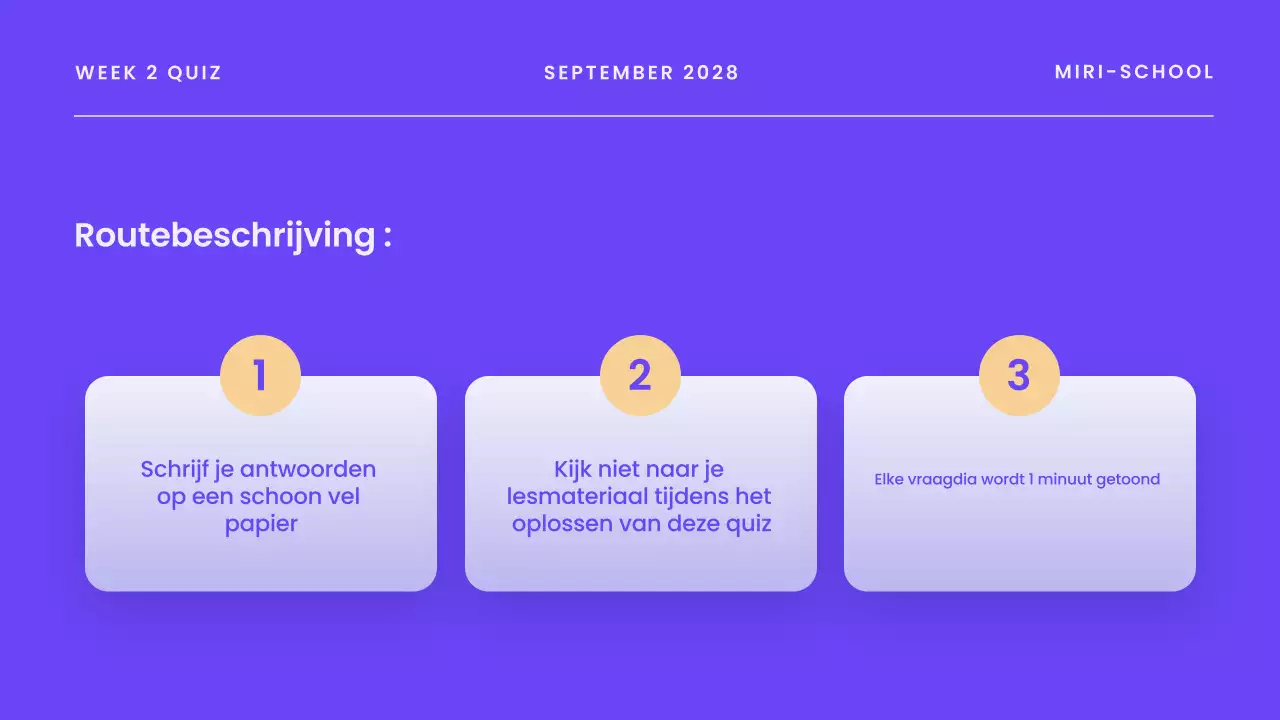 Blauwe moderne quiz aankondigingspresentatie