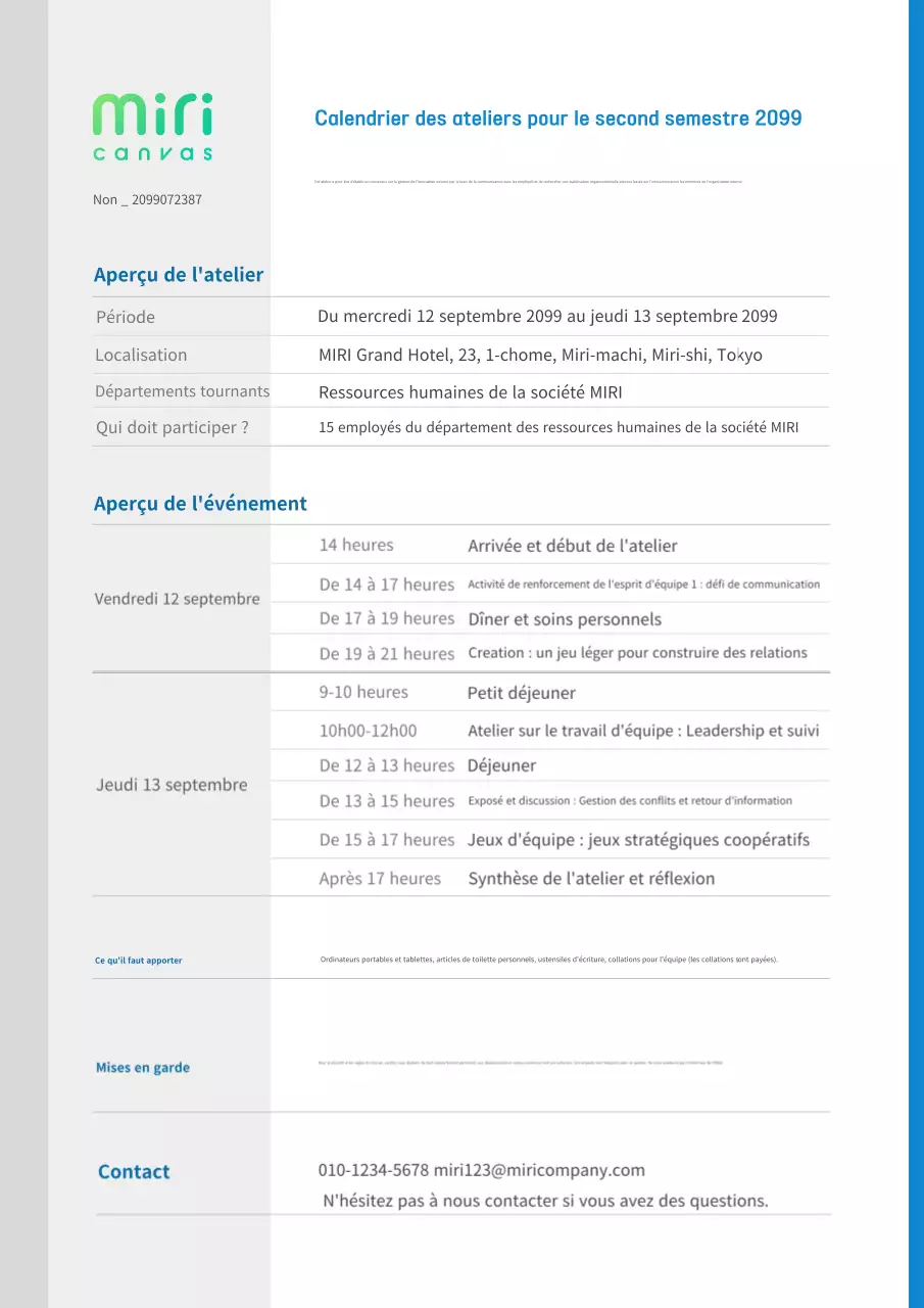 Guide des ateliers modernes en bleu et gris