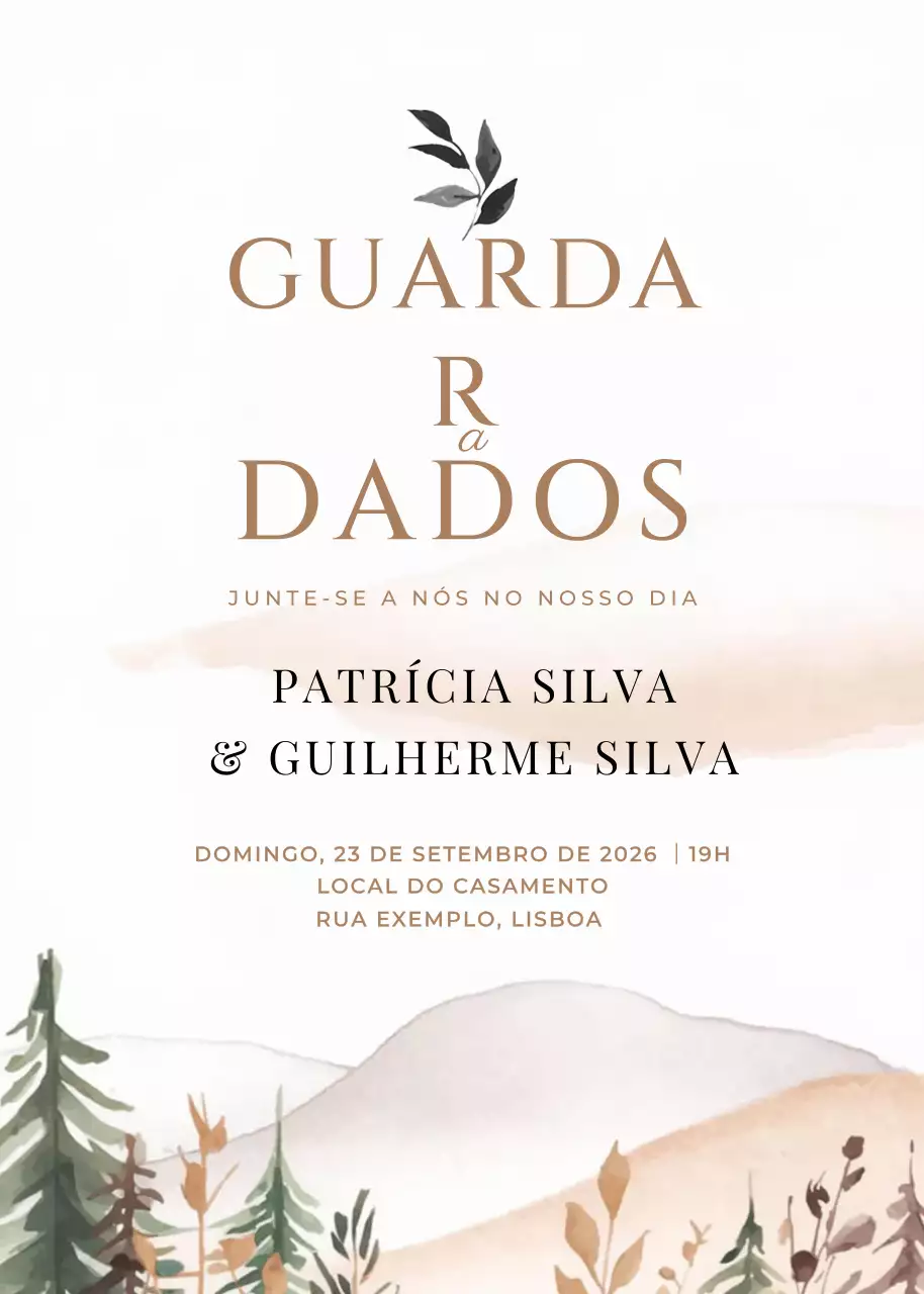 convite de casamento rústico bege