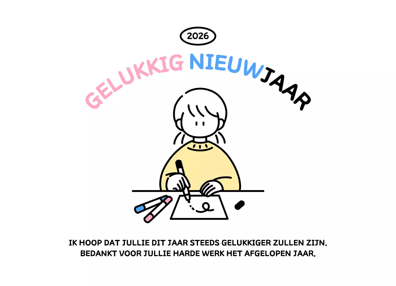 Geïllustreerde kalender met een mooie lijnstijl