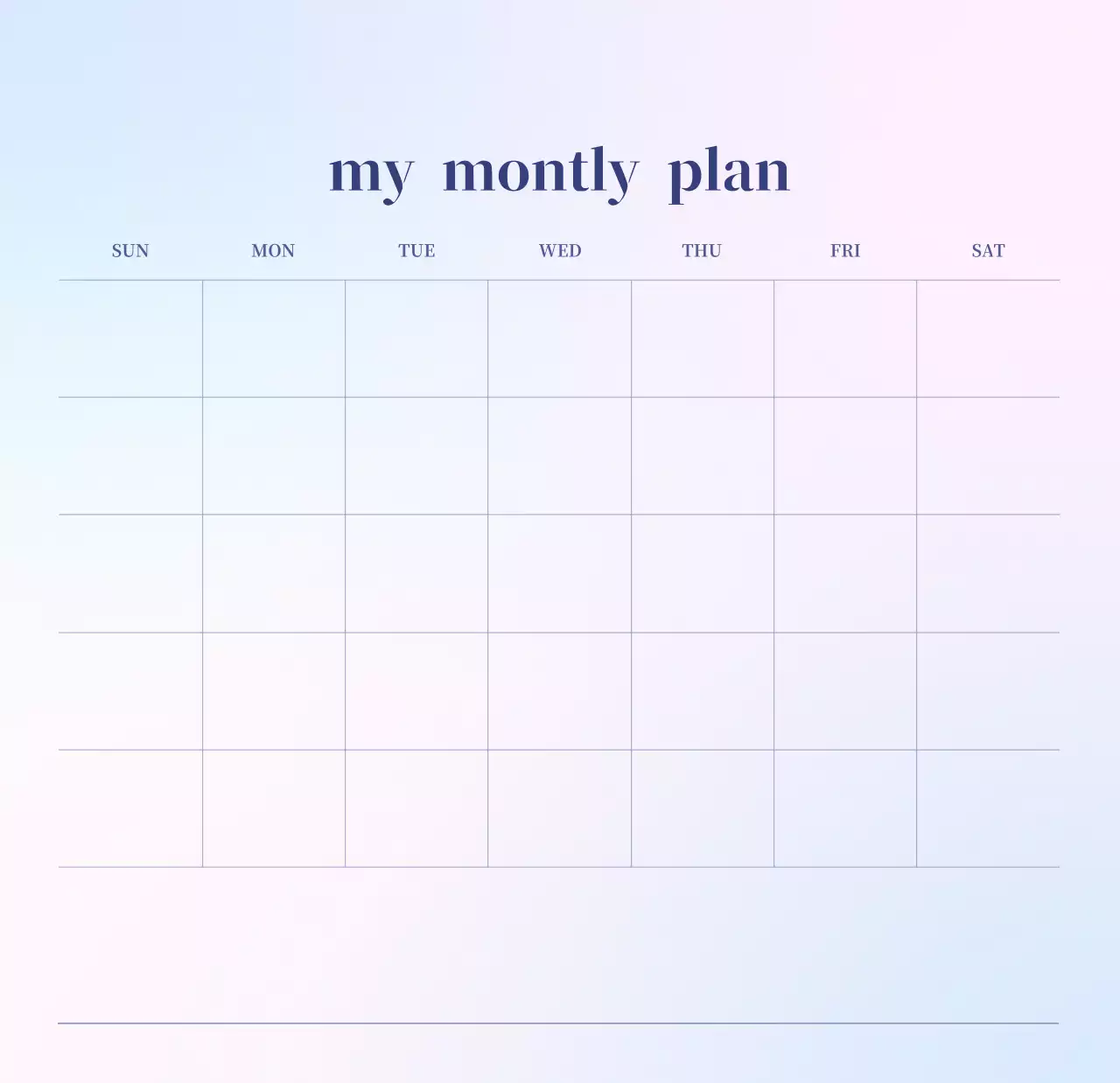 Gradient Minimalist Calendar