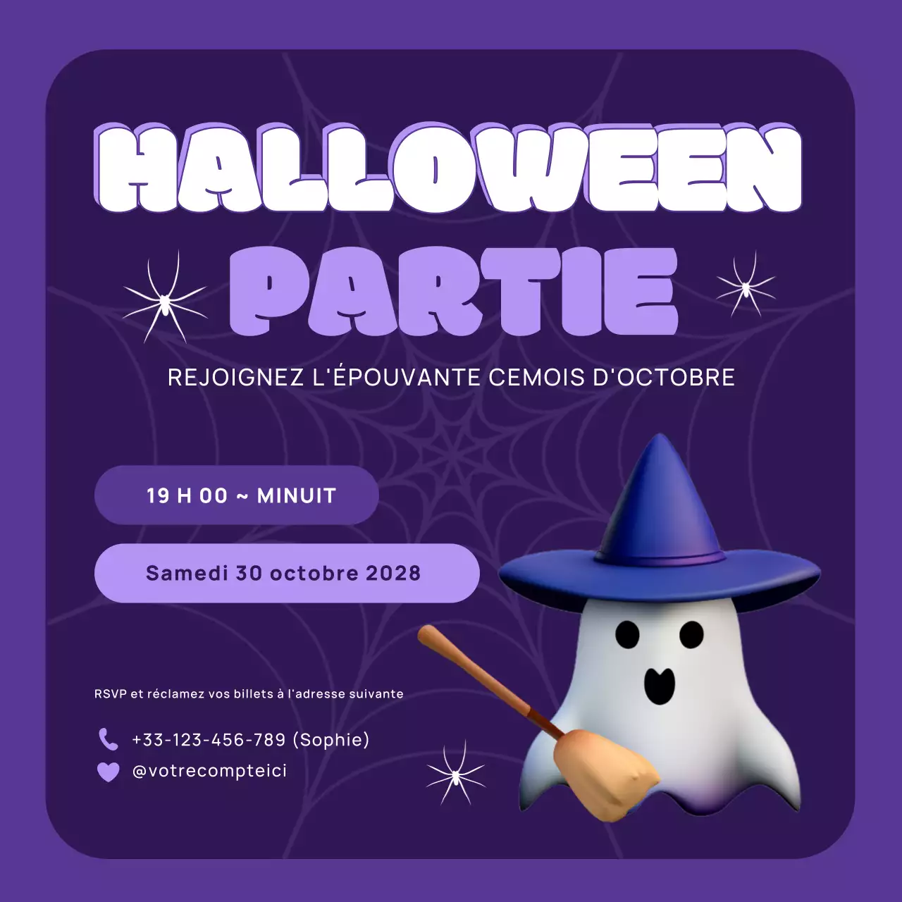Fun 3D Simple Halloween Party Invitation Kids