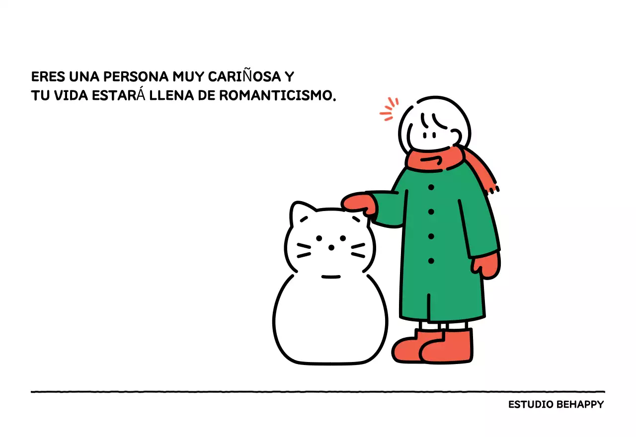 Calendario ilustrado con un bonito estilo de líneas