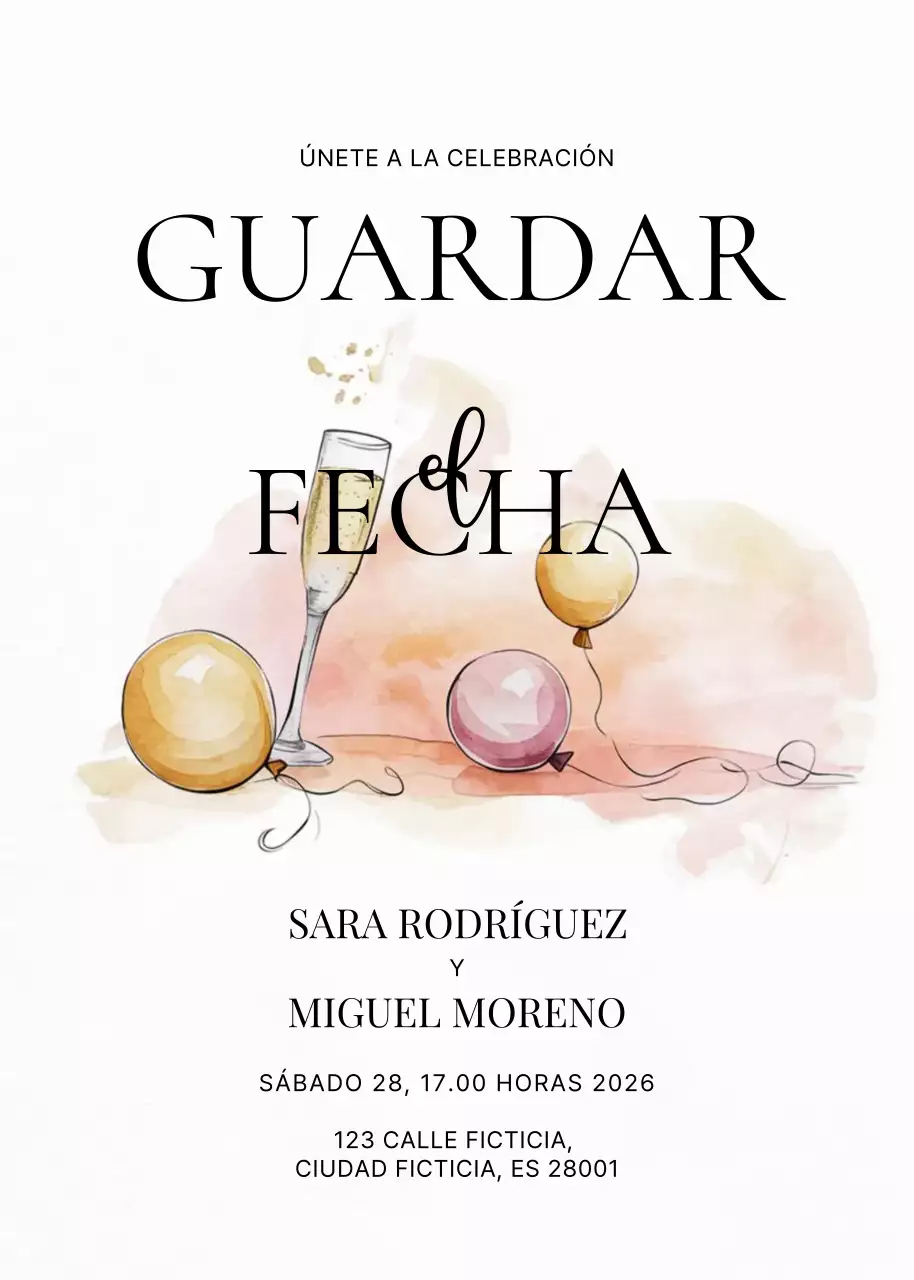 Invitación de boda blanca y elegante