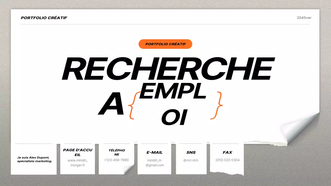 CV d'emploi en noir et gras