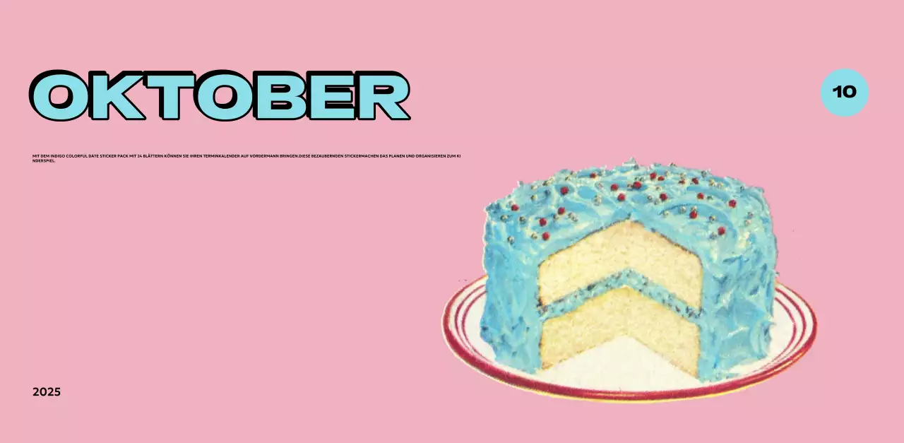 Bunte Kalender mit einer Vielzahl von Retro-Illustrationen