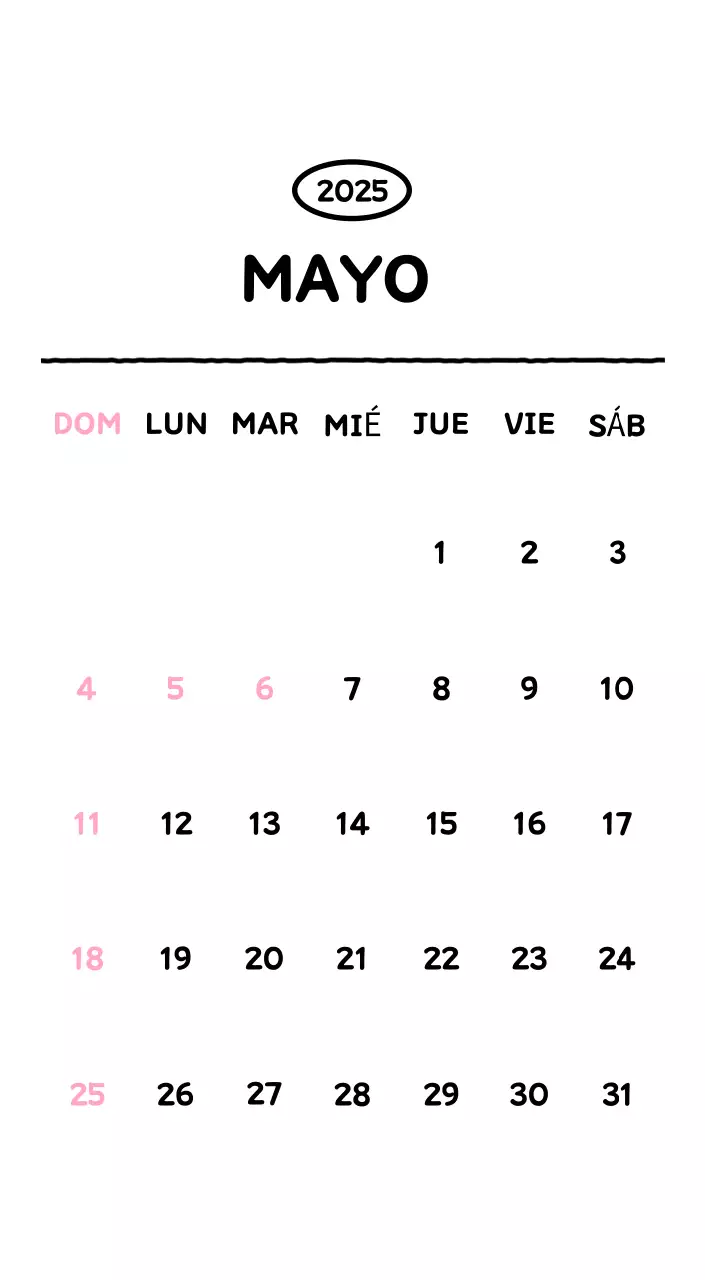 Calendario ilustrado con un bonito estilo de líneas