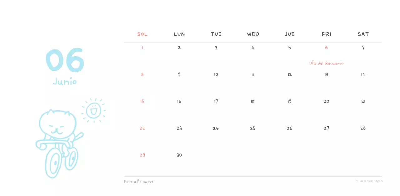Calendario diario en marfil