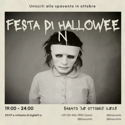 invito nero retrò per Halloween