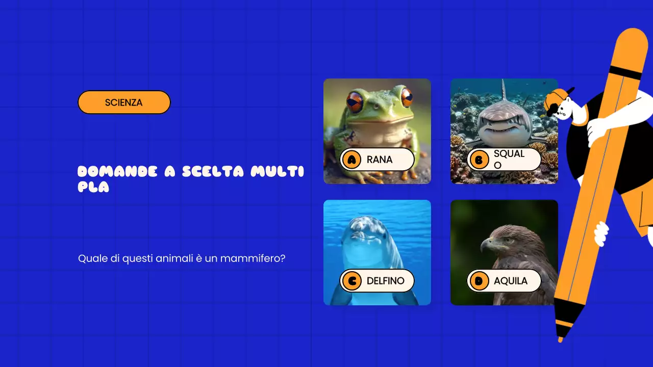 Presentazione della scuola con Quiz giocosi blu