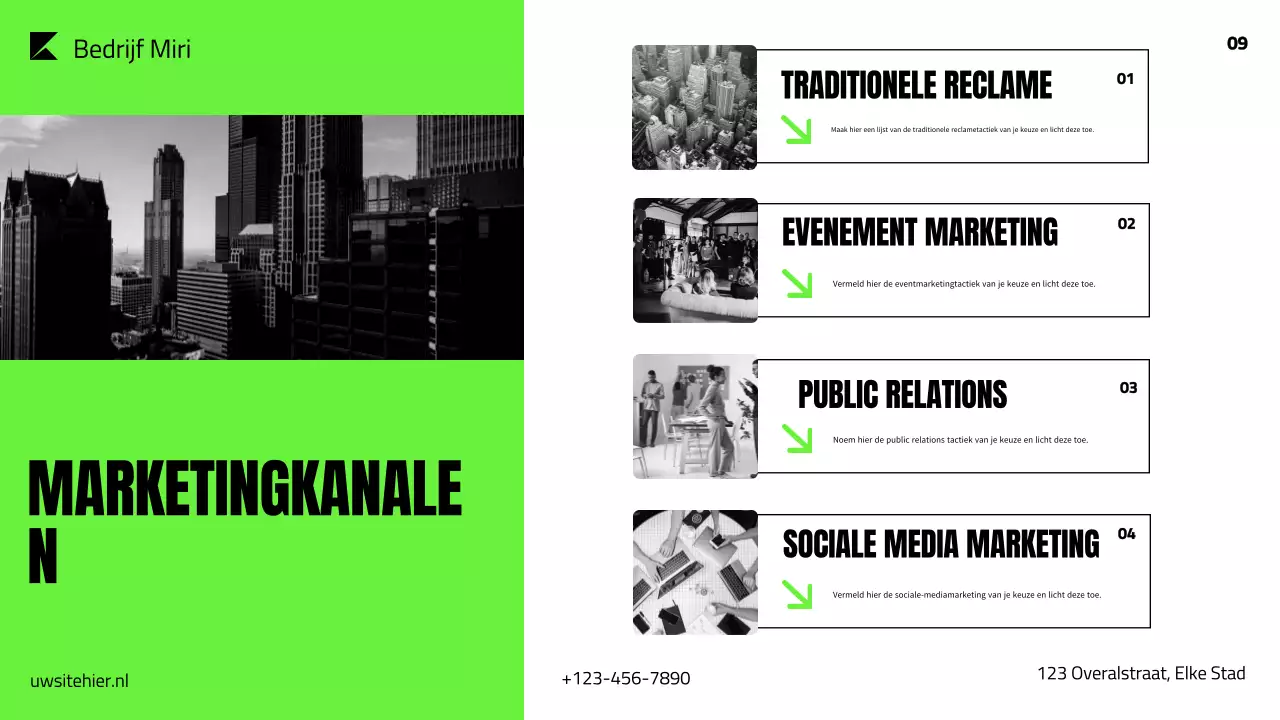 presentatie groen modern marketingplan