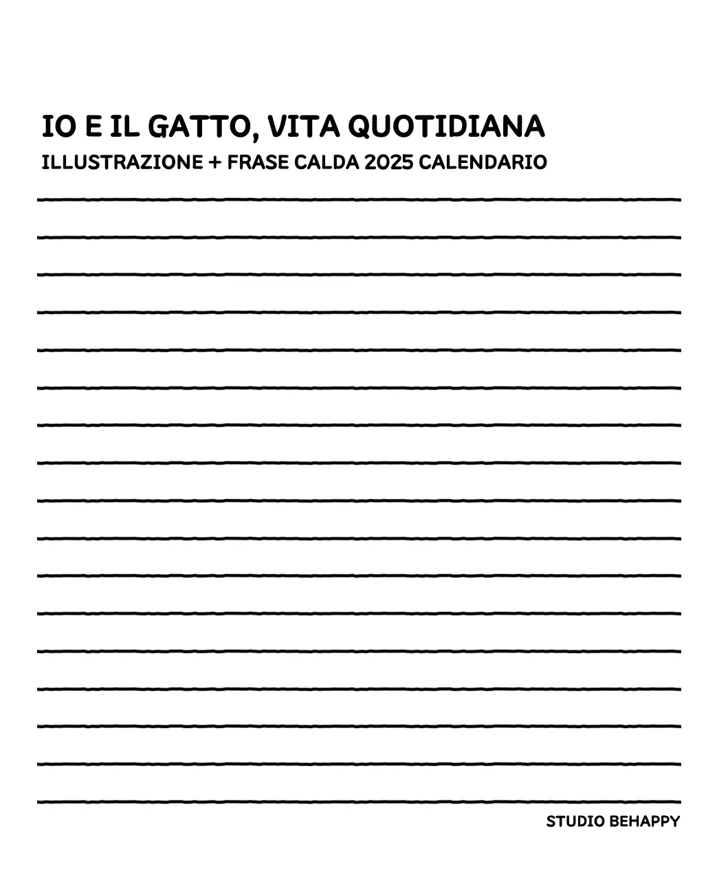 Calendario illustrato con un grazioso stile di linee