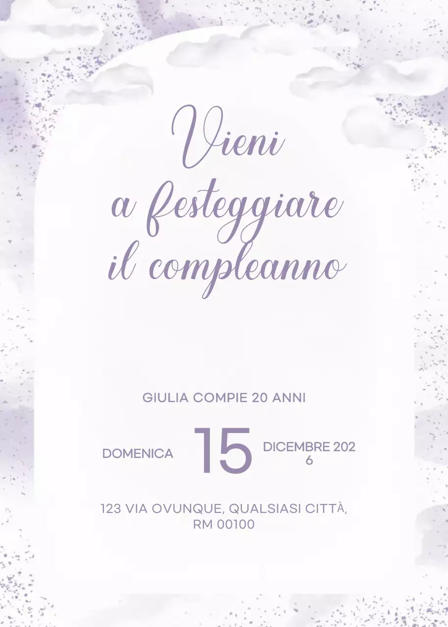 Invito di compleanno elegante bianco
