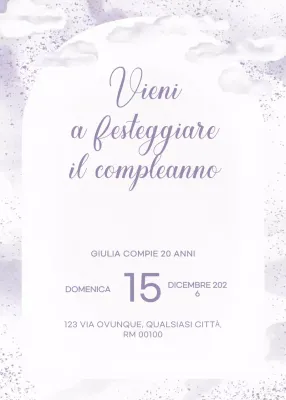 Invito di compleanno elegante bianco