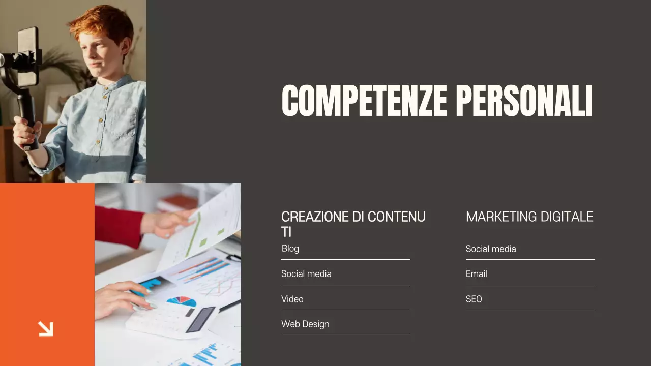 Presentazione del documento del portafoglio moderno arancione