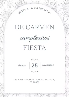 Elegante invitación de cumpleaños blanca