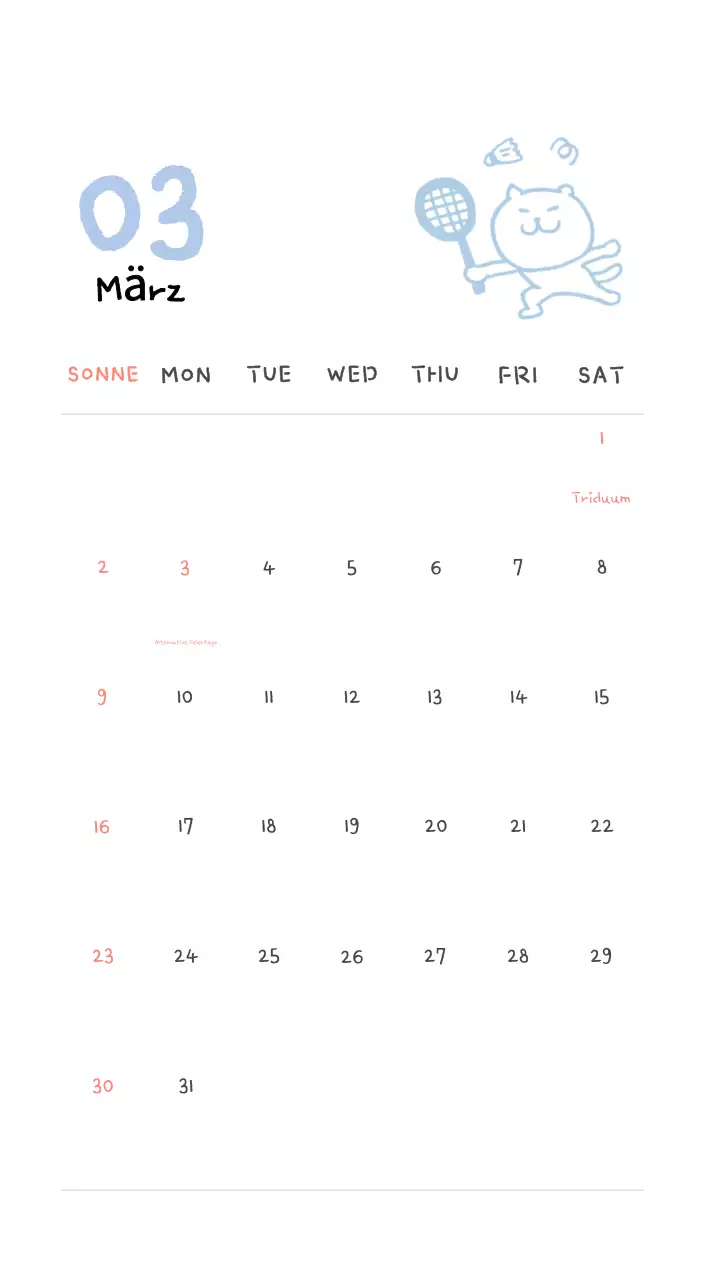 Tageskalender aus Elfenbein