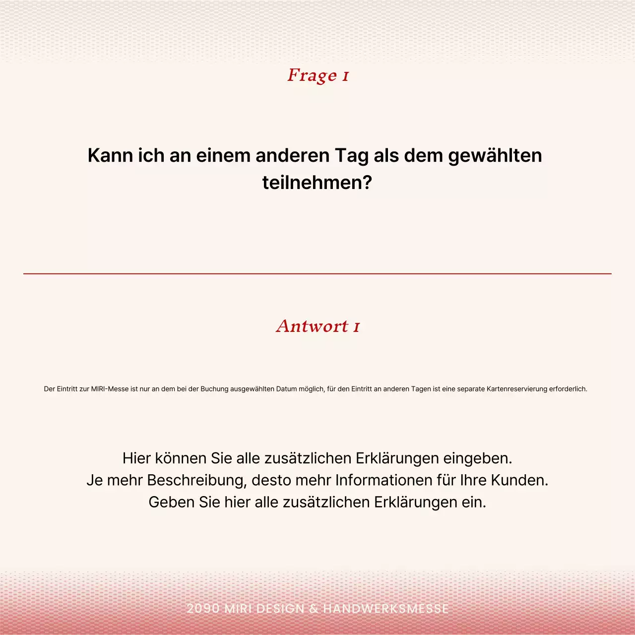 Hübsche rot-weiße Frage- und Antwort-Ansagen